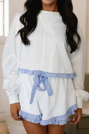 Stripe Ruffle Shorts Set - 2