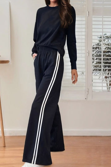 Knit Crop Pullover Wide Leg Pant Set