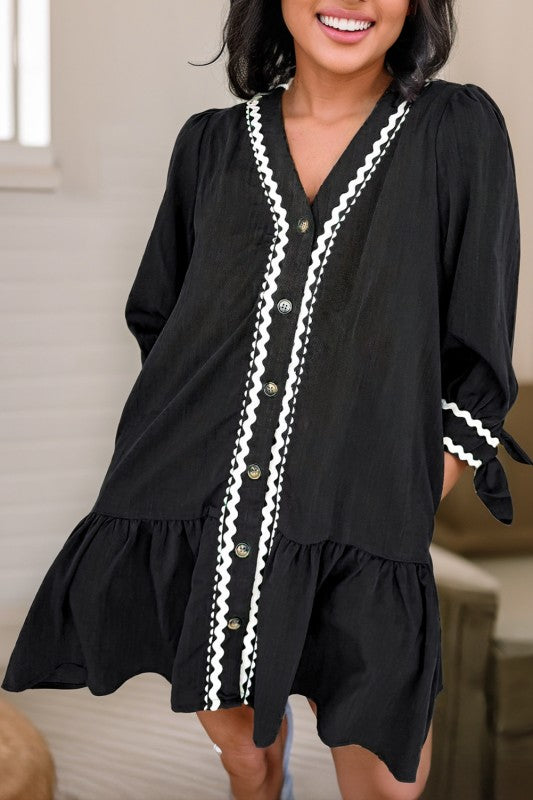 Fall Ric Rac Pocket Dress
