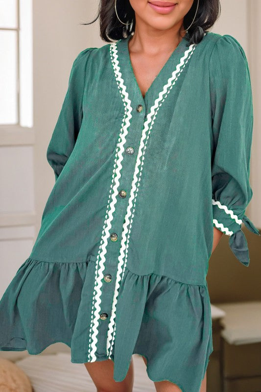 Fall Ric Rac Pocket Dress