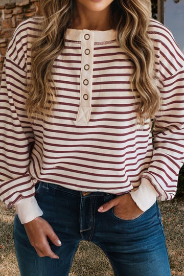 Snap Stripe Henley