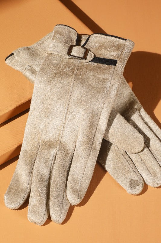 Taupe Suede Smart Gloves