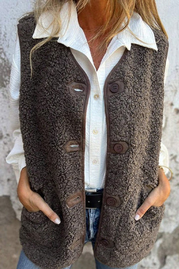 Chocolate Plush Teddy Vest