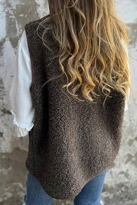 Chocolate Plush Teddy Vest