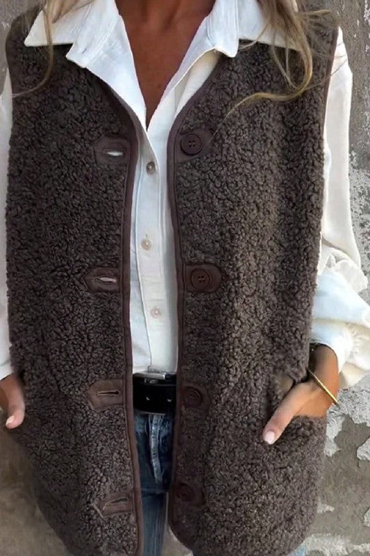 Chocolate Plush Teddy Vest