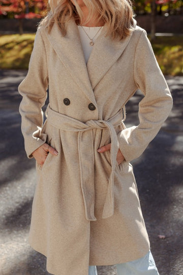 Khaki Double Breasted Overcoat