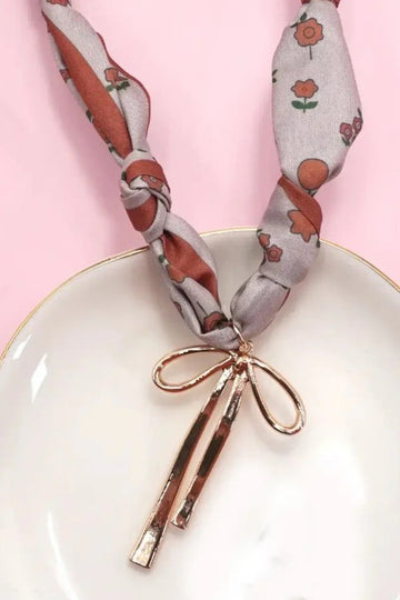 Skinny Ribbon Pendant Necklace