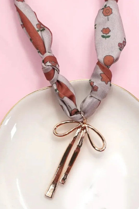 Skinny Ribbon Pendant Necklace