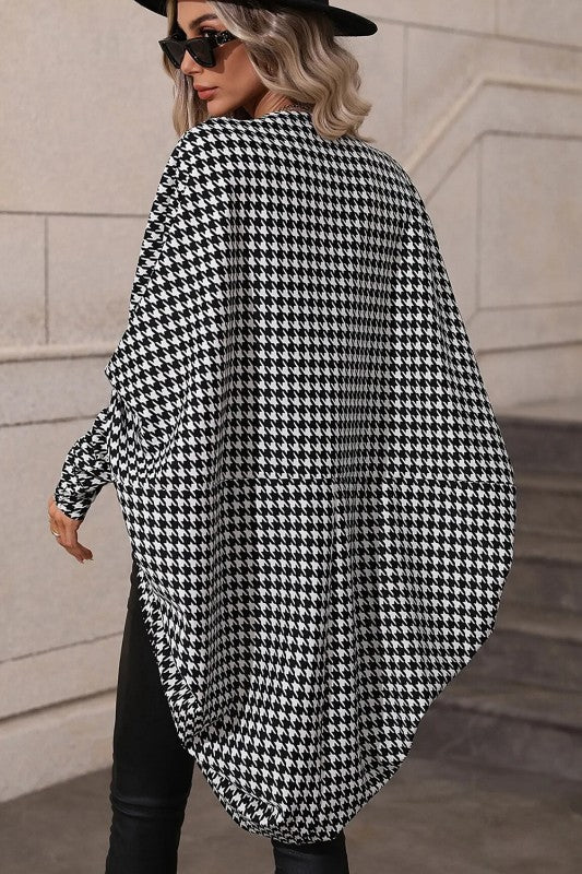 Black & White Houndstooth Cardigan - 2