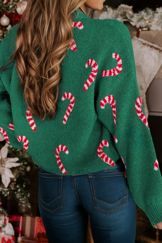Candy Cane Knit Pullover