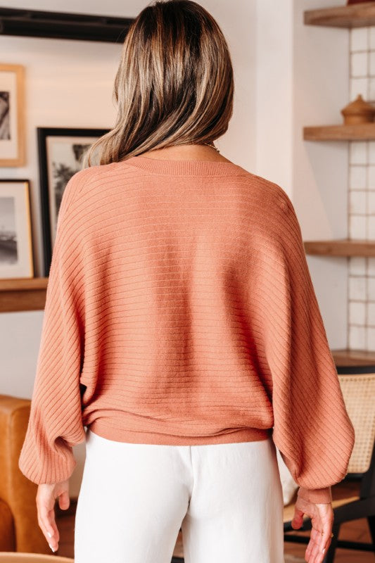 Knit Apricot Button Dolman Cardigan
