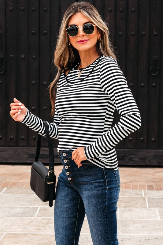Double Layer Striped Top