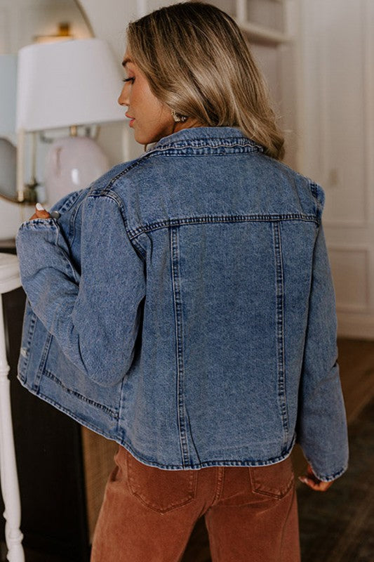 Scalloped Collar Denim Jacket