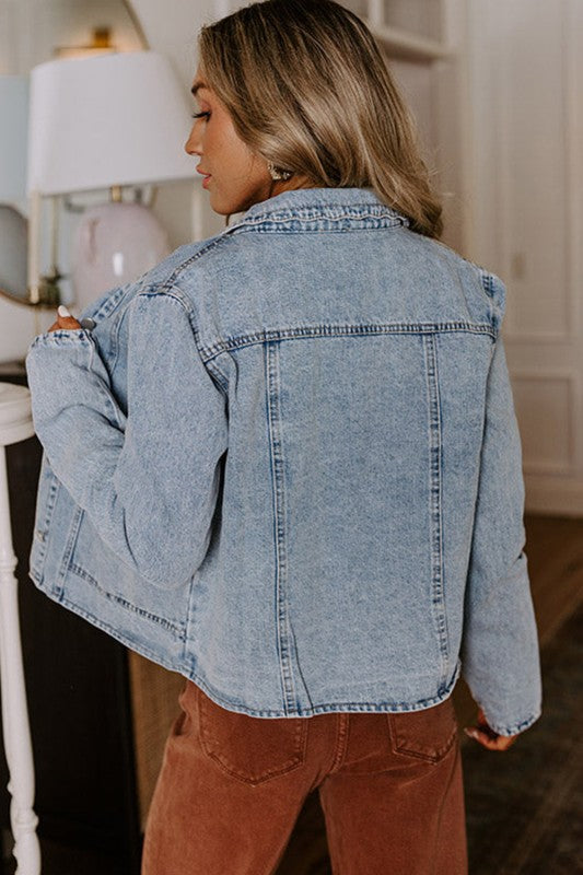 Scalloped Collar Denim Jacket