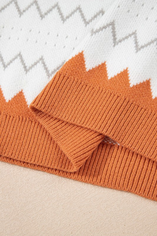 Zig Zag Geo Print Sweater