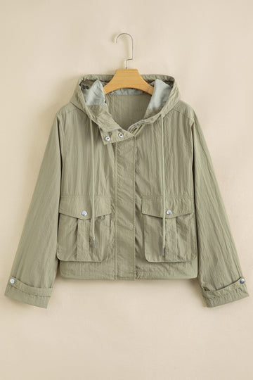 Olive Green Cropped Utility Jacket