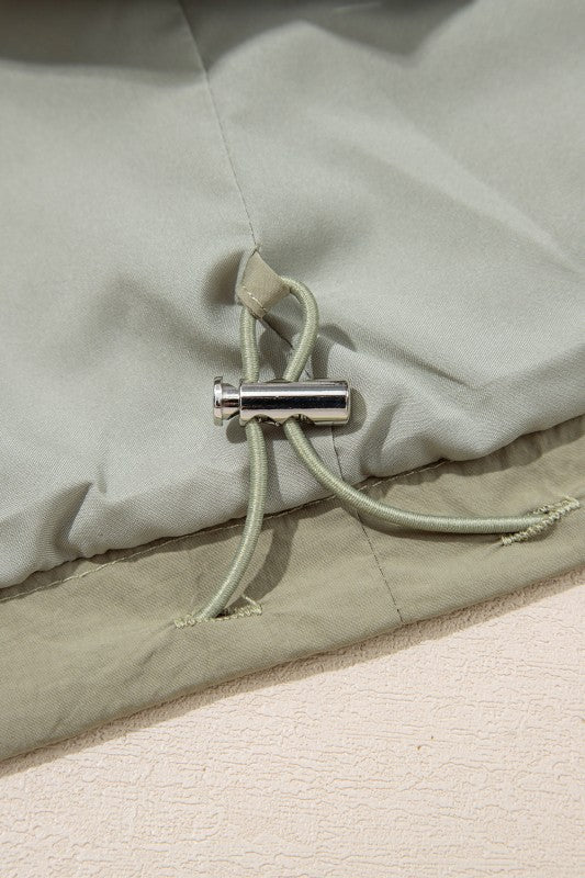 Olive Green Cropped Utility Jacket