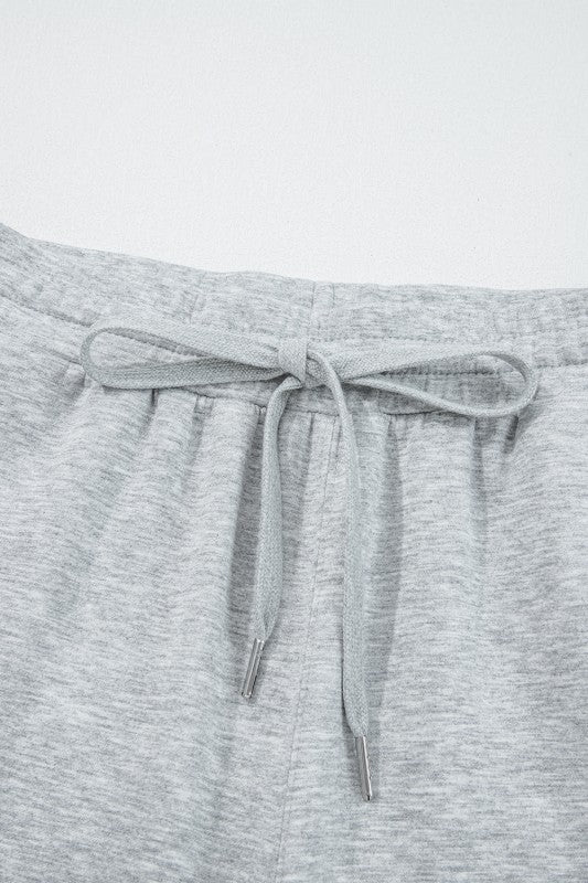 Zip Collar Drawstring Pants Set