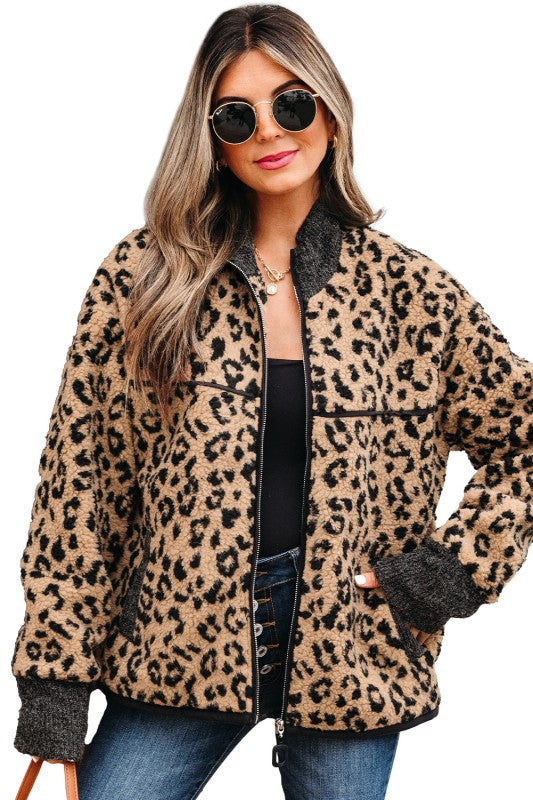 Leopard Fleece Jacket
