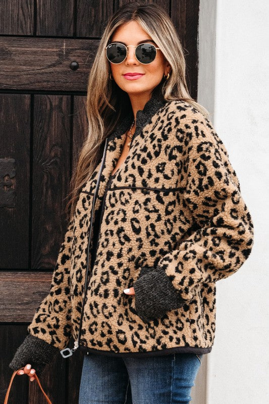 Leopard Fleece Jacket