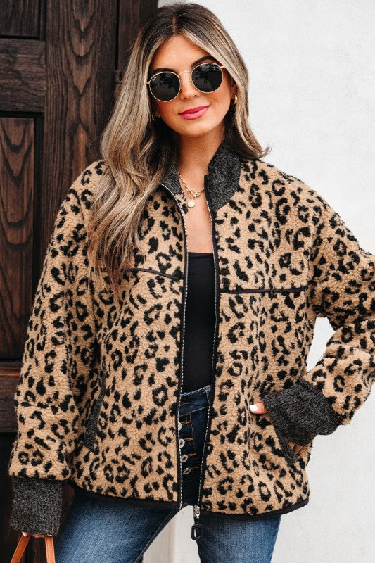 Leopard Fleece Jacket