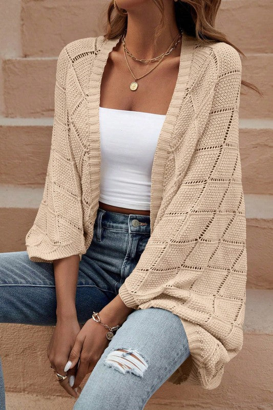 Oversized Open Cardigan - 2