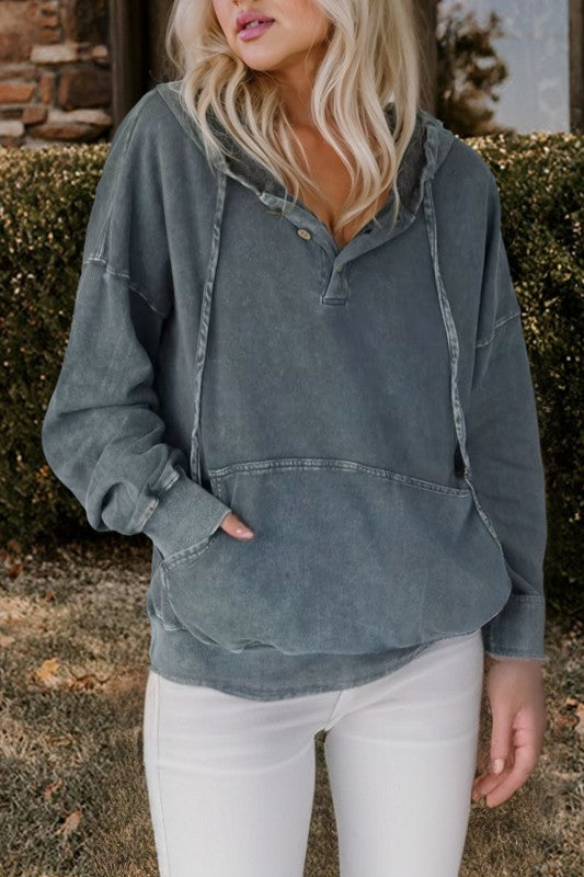 Mineral Wash Peace Hoodie