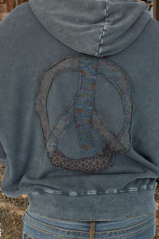 Mineral Wash Peace Hoodie