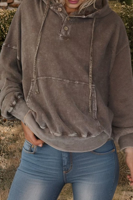 Mineral Wash Peace Hoodie