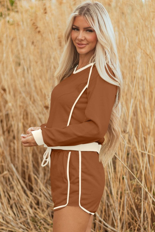 Contrast Trim Pocket Lounge Set