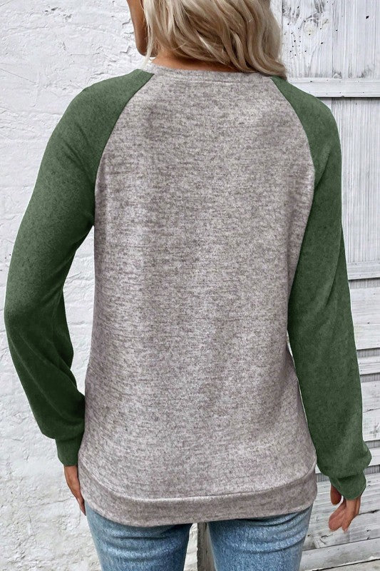 Raglan Color Block Long Sleeve Tee