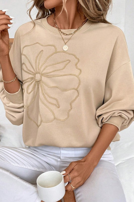 Corded Flower Pullover