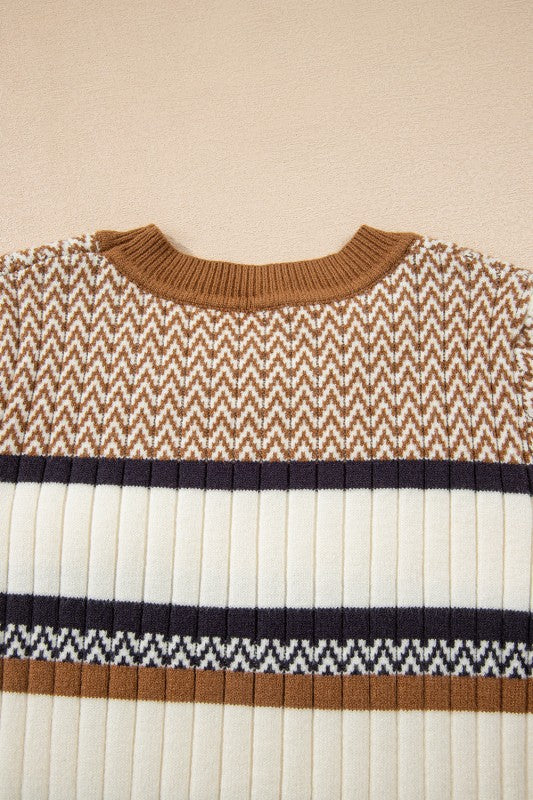 Mix Stripe Fall Ribbed Top