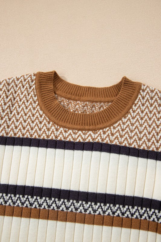 Mix Stripe Fall Ribbed Top