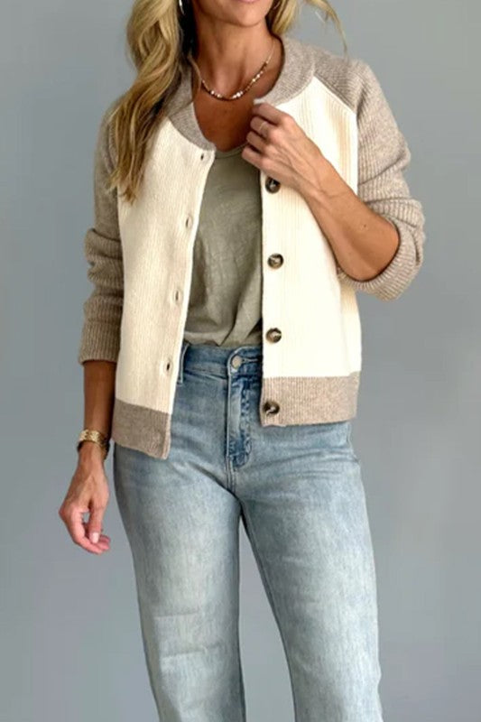 Casual Button Front Knit Cardigan - 2