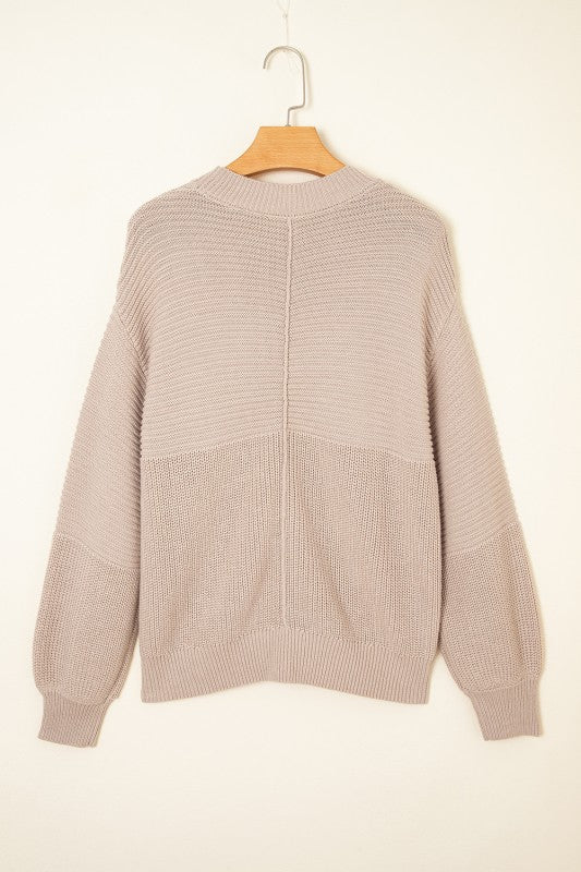 Textured Knit Puff Sleeve Sweater - 2