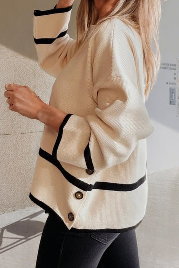 Contrast Stripe Pullover Sweater