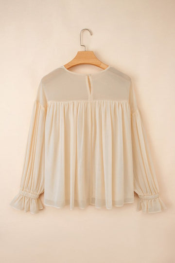Ruffle Pleated Chiffon Blouse
