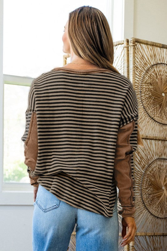 Striped Thermal Knit Everyday Top - 2