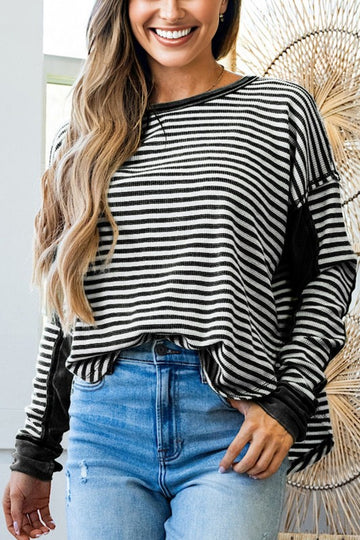 Striped Thermal Knit Everyday Top - 2