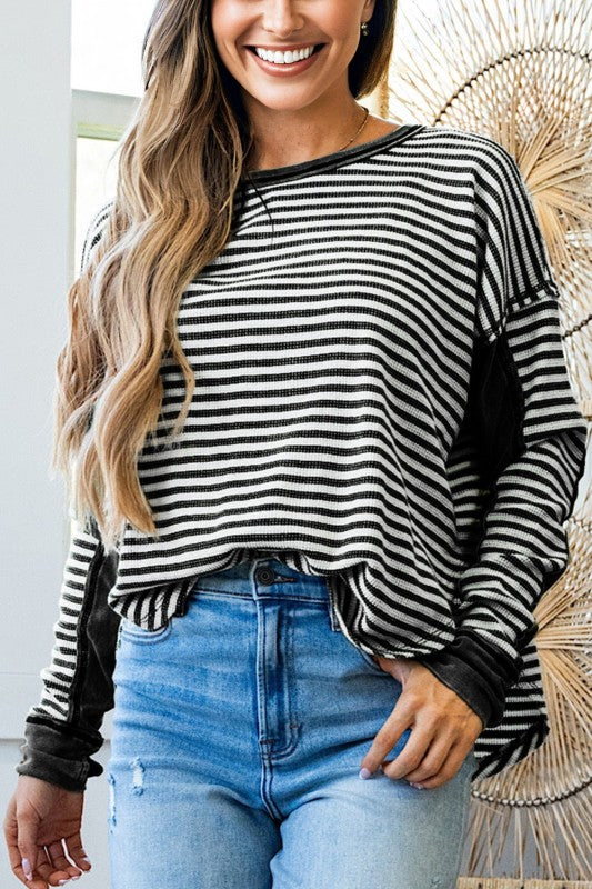 Striped Thermal Knit Everyday Top - 2