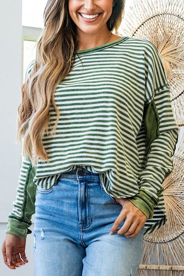 Striped Thermal Knit Everyday Top
