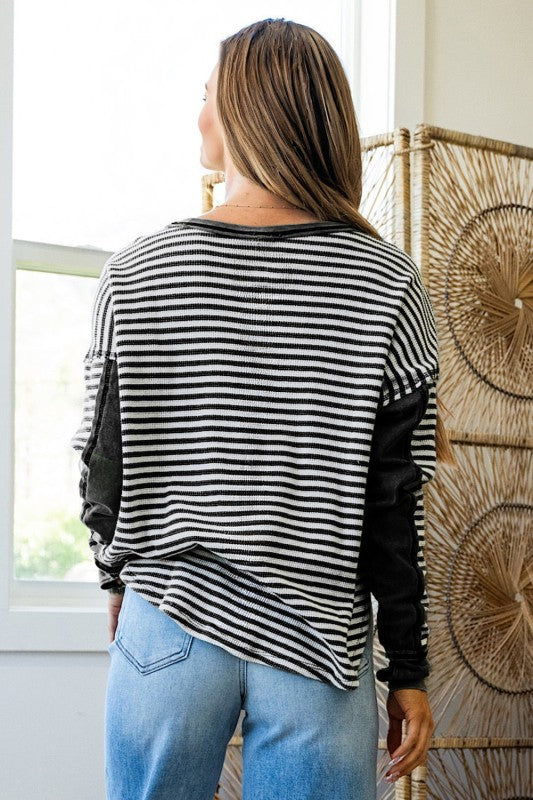 Striped Thermal Knit Everyday Top - 2