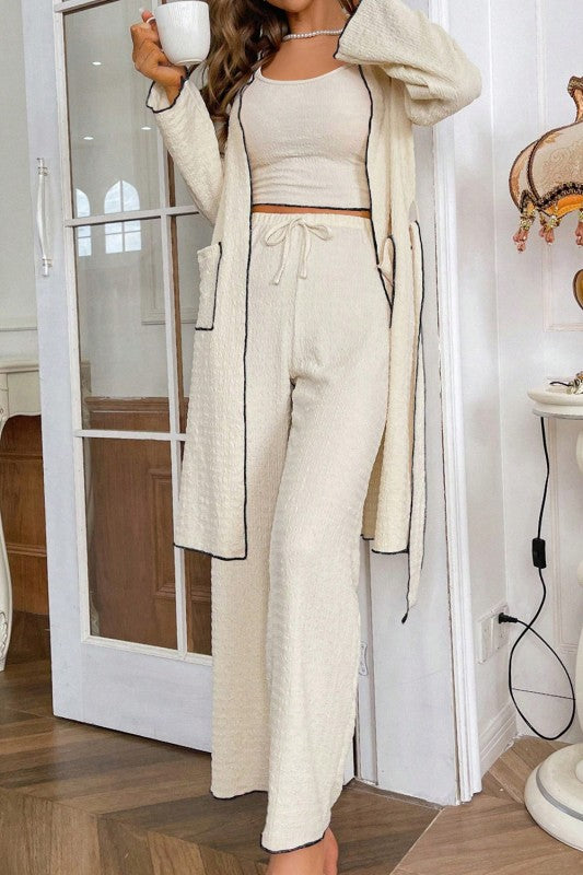 Ivory & Trim Textured 3 PC. Set - 2