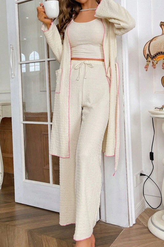 Ivory & Trim Textured 3 PC. Set - 2