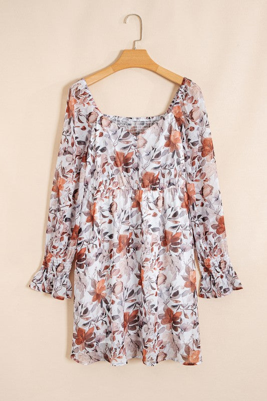 Sweetheart Neckline Floral Dress