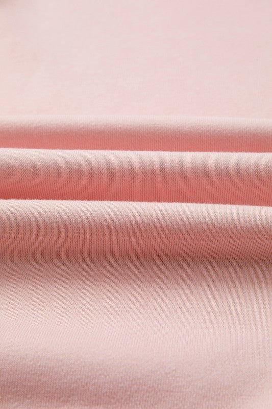 Soft Pink Waffle Patch Top
