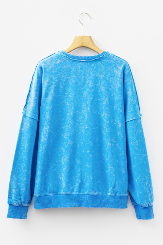 Blue Acid Wash Pullover