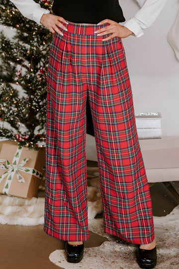 Wide Leg Christmas Plaid Pants