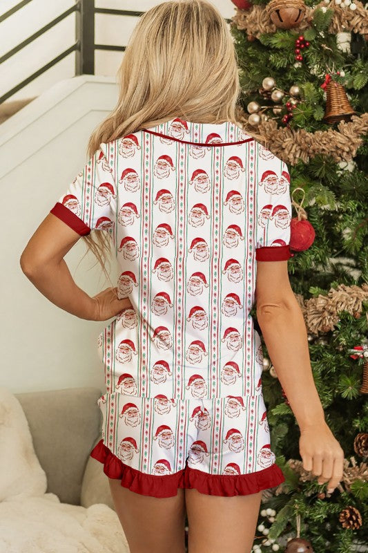 Santa & Stripes Ruffle PJ Set- 2